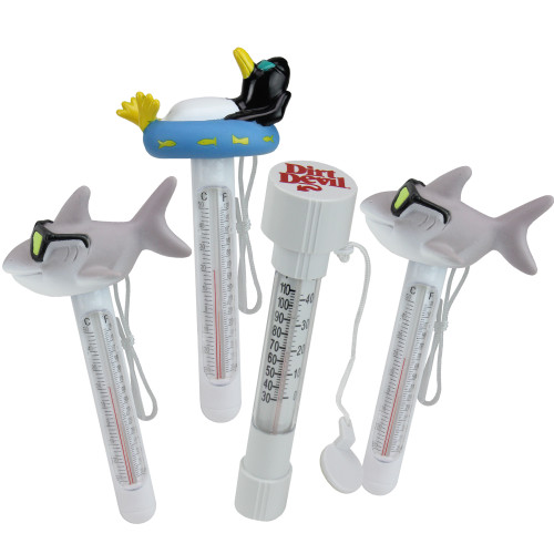 8.25" White Aquatic Animals Pool Thermometers - Set of 4