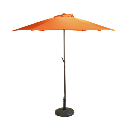7.5' Outdoor Patio Market Umbrella with Hand Crank and Tilt Mechanism - Orange