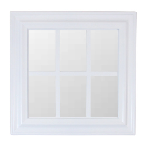 Mullions Windowpane Square Wall Mirror - 16.5" - White