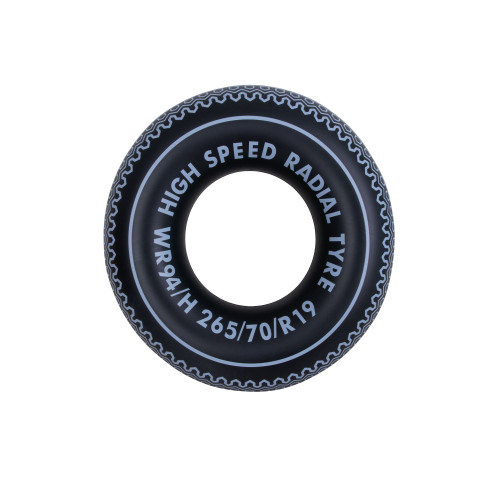 35" Inflatable Black and White Radial Tire Swimming Pool Inner Tube Float