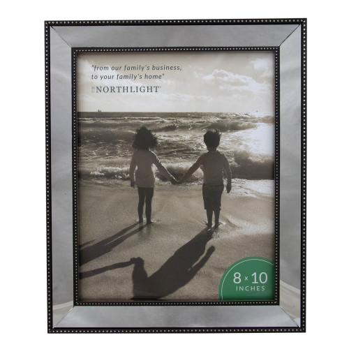 Dotted Mirrored Picture Frame - for 8" x 10" Photo - 12" - Black and Silver