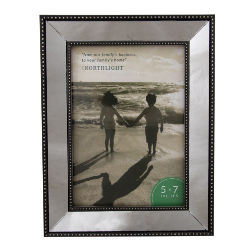 Mirrored Dotted Photo Frame - for 5" x 7" Photo - 9" - Black and Silver