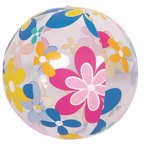 20" Flower Print Transparent Beach Ball