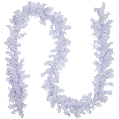 Canadian Pine Artificial Christmas Garland - 9' x 8" - White - Unlit