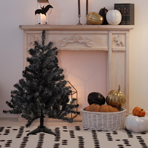 Full Colorado Spruce Artificial Halloween Tree - 4' - Black - Unlit