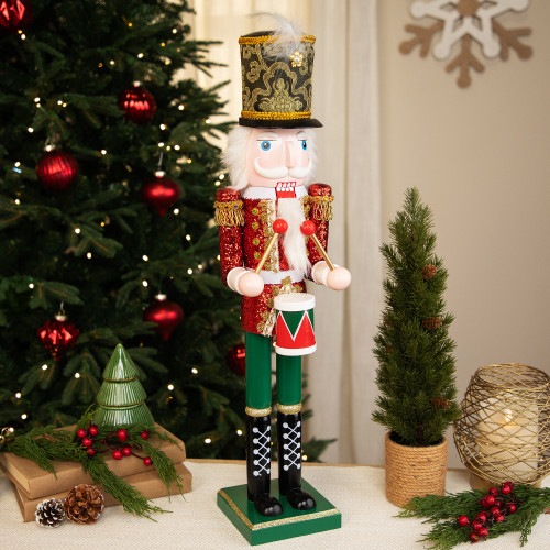 Glitter Christmas Nutcracker Drummer - 24"