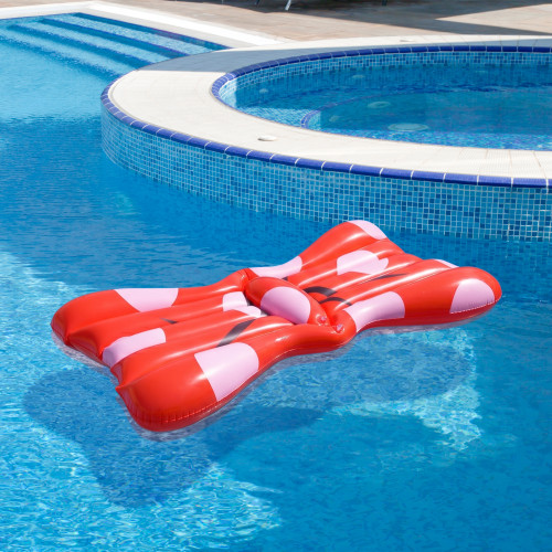 37" Inflatable Red and White Jumbo Hair Bow Pool Float