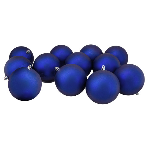 Shatterproof Matte Christmas Ball Ornaments - 4" (100mm) - Royal Blue - 12ct