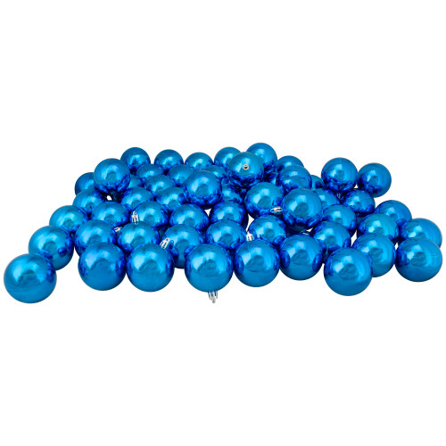 Shatterproof Shiny Christmas Ball Ornaments 2.5" (60mm) - Lavish Blue - 60ct