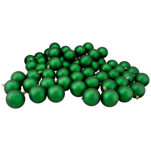 Shatterproof Matte Christmas Ball Ornaments 2.5" (60mm) - Green - 60ct