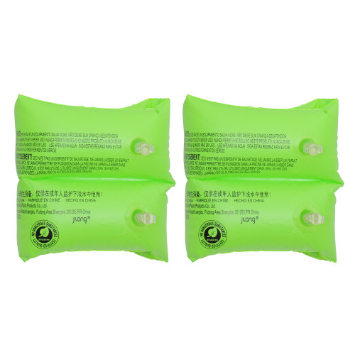 Set of 2 Inflatable Lime Green Swimming Pool Arm Floats for Kids, 8-Inch