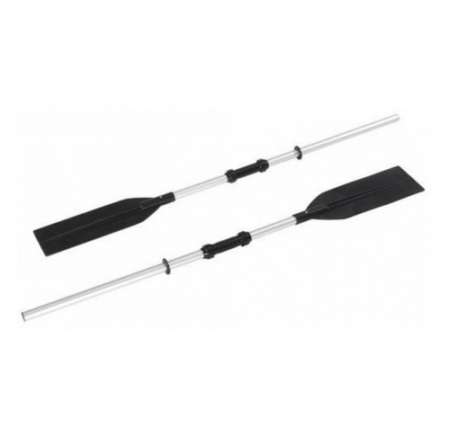 Set of 2 Black and Silver Colored Two Section Super Strong Rowing Oars 54"