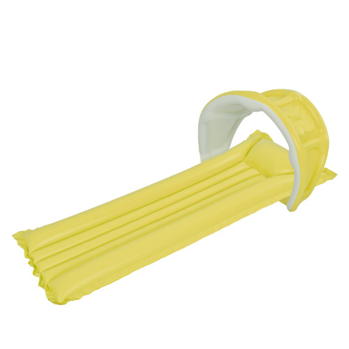 Inflatable Yellow Sunpro Swimming Pool Mattress Raft Float with Removable Sun Canopy, 72-Inch