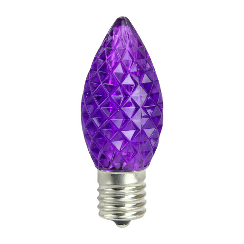 LED C9 Faceted Christmas Replacement Bulbs - Purple - Pack of 25