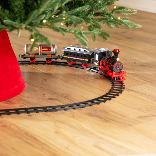 Classic Lighted and Animated Christmas Train Set with Sound - 13-Piece
