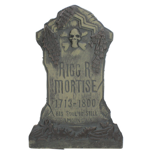 Tombstone "Rigg R Mortise" Halloween Yard Decoration - 28.5"