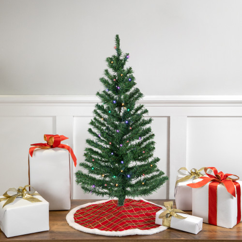 Pre-Lit Medium Mixed Classic Pine Artificial Christmas Tree - 3' - Multicolor LED Lights