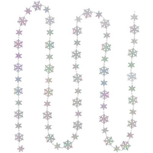 Snowflakes Christmas Garland - 8' x 1" - Iridescent - Unlit
