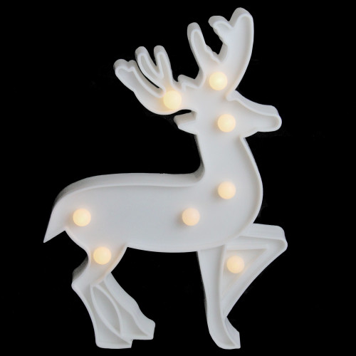 9.75" White Reindeer Christmas Marquee Wall Sign