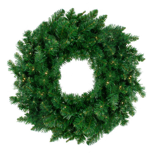 Pre-Lit Twin Lakes Fir Artificial Christmas Wreath - 36-Inch, Warm White LED Lights