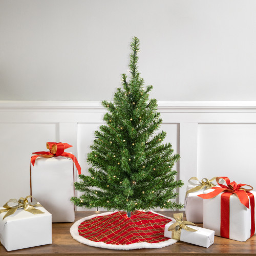 Pre-Lit B/O Canadian Pine Artificial Christmas Tree - 3' - Candlelight Lights