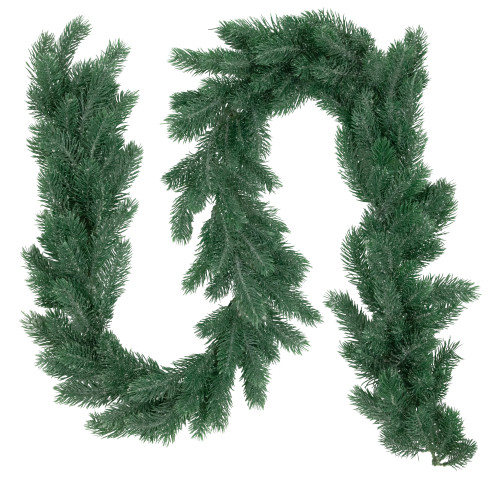 6' x 7" Frosted and Dusted Green Pine Artificial Christmas Garland - Unlit