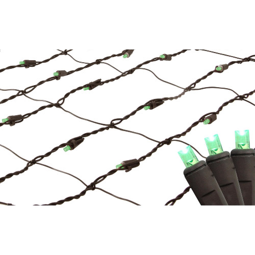 Net Style LED Tree Trunk Wrap Christmas Lights - 2' x 8' - Green - Brown Wire