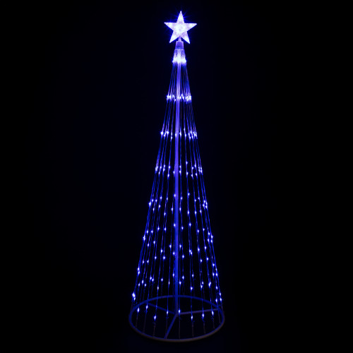 LED Lighted Christmas Cone Tree Outdoor Decoration - 9' - Blue