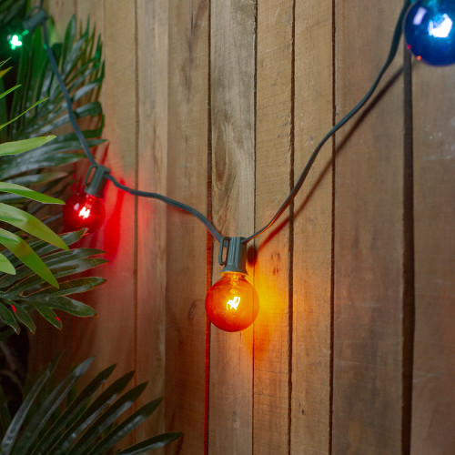 G40 Globe Indoor Outdoor Patio Lights - Multicolor - 9' Green Wire - 10ct