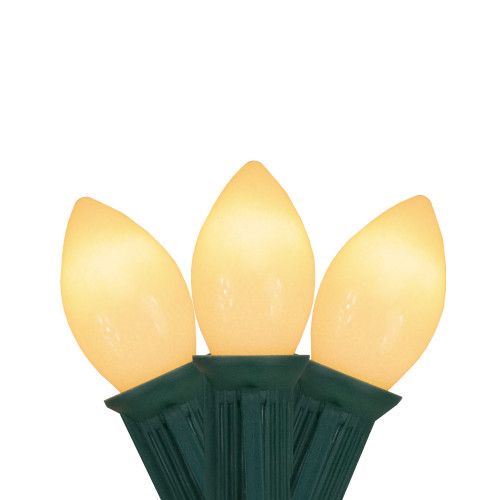 Opaque C7 Christmas String Lights - Clear - 24' Green Wire - 25ct
