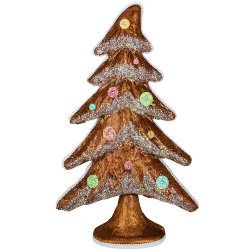17.25" Snow Covered Gingerbread Christmas Tree