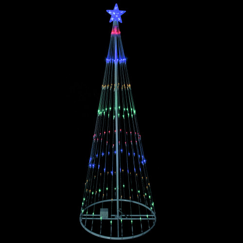 LED Lighted Show Cone Christmas Tree Outdoor Decoration - 9' - Multicolor Lights