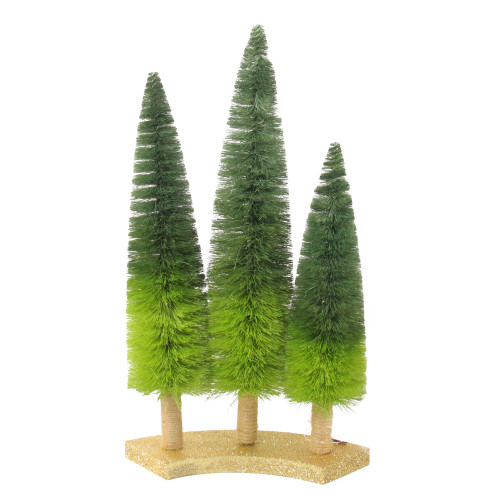 15.75" Ombre Green Sisal Tabletop Christmas Trees