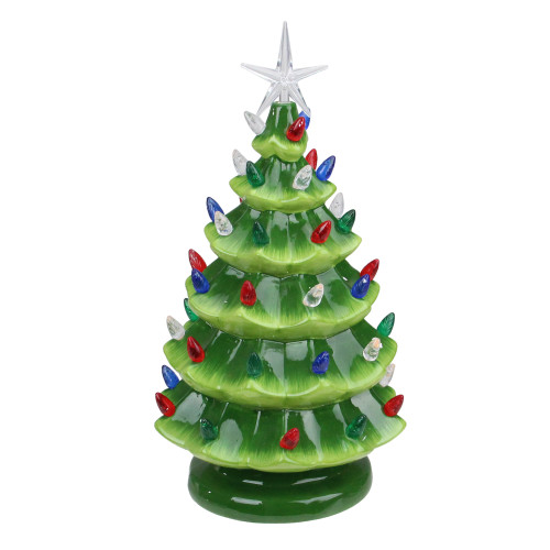 LED Lighted Retro Christmas Tree with Star Topper - 12.5"