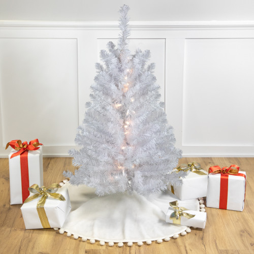 3' Pre-Lit LED Snow White Medium Artificial Christmas Tree - Clear Lights