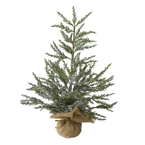 Real Touch™️ Potted Medium Iced Cedar Artificial Christmas Tree - 24" - Unlit