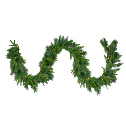 Real Touch™️ Pre-Lit Mixed Rosemary Pine Artificial Christmas Garland - 9' x 14" - Warm White LED Lights