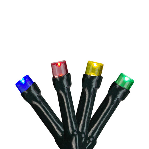 Battery Operated Wide Angle LED Christmas Lights - Multi-Color - 9.5' Green Wire - 20ct
