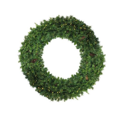 Pre-Lit Dakota Red Pine Artificial Christmas Wreath, 48-Inch, Clear Lights