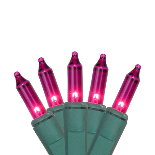 Mini Christmas Lights - Purple - 9.8' Green Wire - 20ct