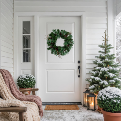 16" Unlit Country Mixed Pine, Twig and Pinecone Small Artificial Christmas Wreath