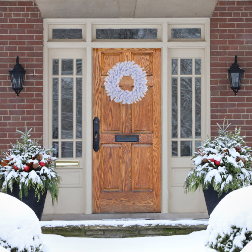 White Crystal Spruce Small Artificial Christmas Wreath - 20" - Unlit