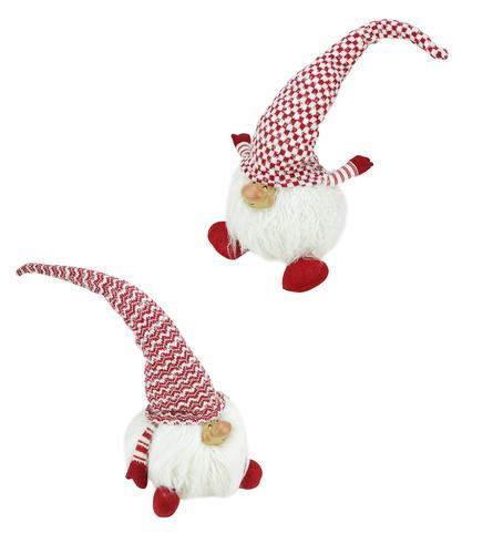 2-Piece Red and White "Cheerful Charlie & Chipper Chester" Christmas Santa Gnome 25"