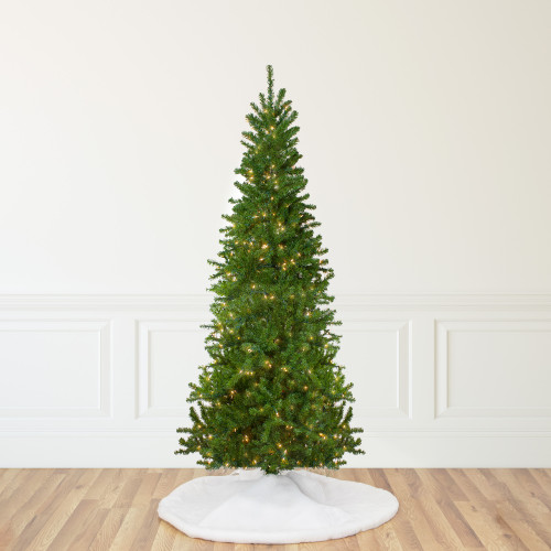 Pre-Lit Green Pencil Canadian Pine Artificial Christmas Tree- 9' - Clear Lights