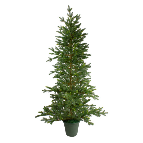 Real Touch™️Potted Noble Pine Slim Artificial Christmas Tree - 6' - Unlit