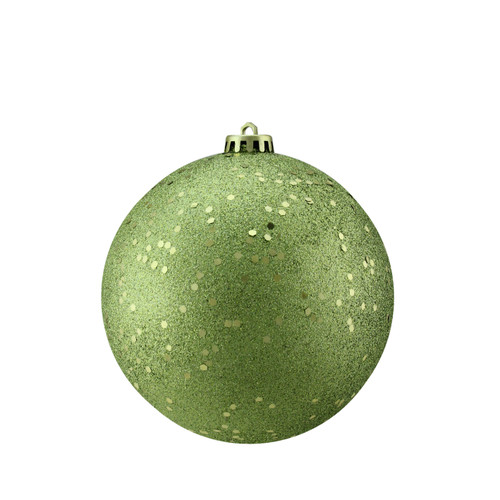 Kiwi Green Holographic Glitter Shatterproof Christmas Ball Ornament 6" (150mm)