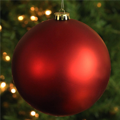 Shatterproof Matte Commercial Christmas Ball Ornament - 8" (200mm) - Red