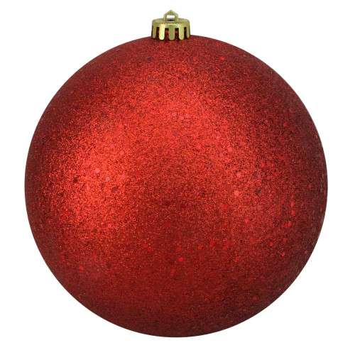 Holographic Glitter Shatterproof Commercial Christmas Ball Ornament - 8" (200mm) - Red