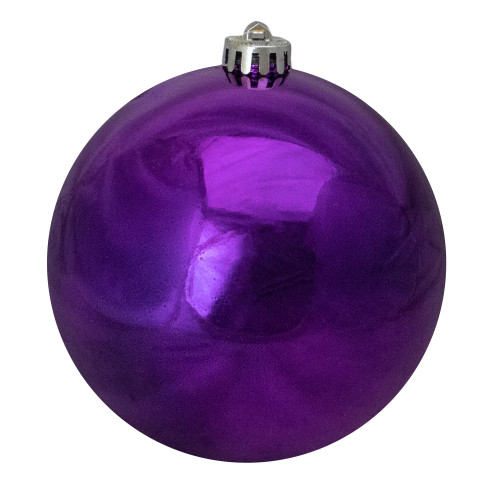 Shiny Dark Purple Shatterproof Christmas Ball Ornament 6" (150mm)