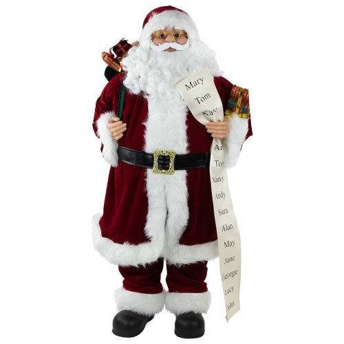 Santa Claus with Naughty or Nice List Christmas Figure - 36"